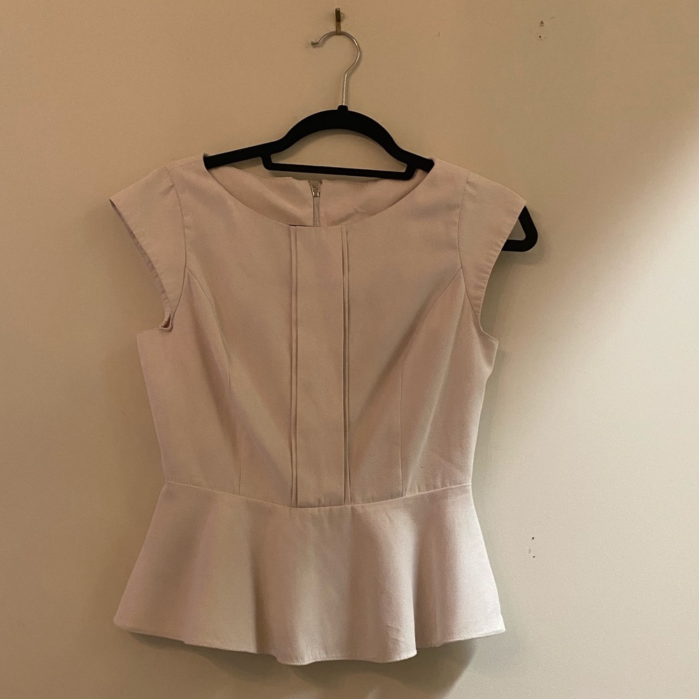 Ivory suede peplum top